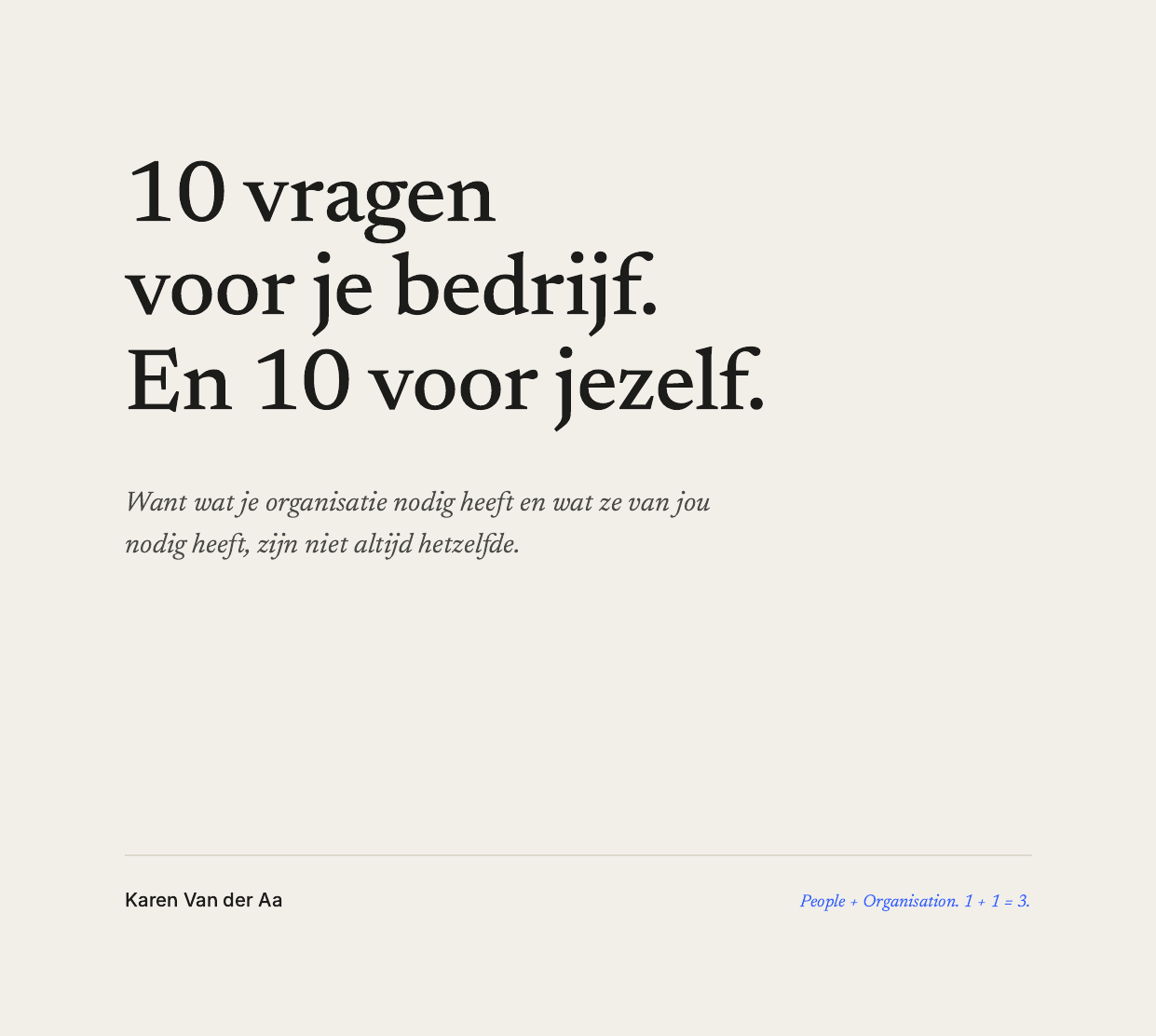 Cover van de reflection guide: 10 vragen voor je bedrijf. En 10 voor jezelf.